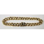 9ct gold curb link bracelet, stamped 375, weight 21.5g approx