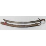 19th Century cavalry sabre with original metal sheath, length 100cm.