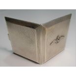 Silver engine turned RAF cigarette case, Birmingham 1939, weight 3oz approx.