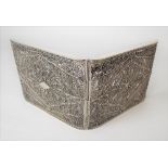 Eastern silver filigree cigarette case, width 9cm, weight 83.4g approx.
