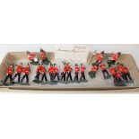 W. Britain set of thirteen Regimental Band figures together with eight other figures