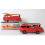 Dinky Toys diecast fire engine with extending ladder no. 555, boxed together with an unboxed fire