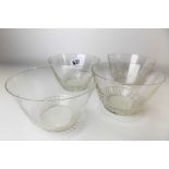 Set of Lalique dessert bowls, the foot moulded with stiff leaves, etched mark, diameter 11cm (each