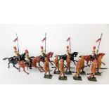 W. Britain set of eight King's African Rifles; together with a set of five Sudanese Lancers