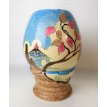 Clarice Cliff Bizarre vase in 'Blue Japan' pattern, shape no. 362, height 20cm (rim hairline