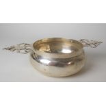 Large silver quaich with twin pierced handles, maker SB, London 1892, width 22.5cm, weight 7.30oz