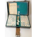 Bone & bamboo case Mahjong set