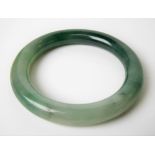 Chinese green Jadeite bangle, diameter 8cm.