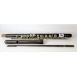 Rosewood nickel mounted flute by Rudall Carte & Co Ltd, 23 Derners Street, Oxford Street, London,