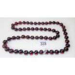 Cherry amber style Bakelite bead necklace