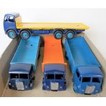 Dinky Toys diecast Foden flat truck; together with a Guy truck with tailboard and two Guy lorries,