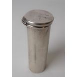 George III silver nutmeg grater of oval section with hinged lid & hinged side revealing the