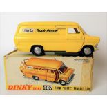 Dinky Toys diecast no. 407 Ford 'Hertz' transit van with yellow body & original box