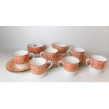 Royal Worcester 'Balmoral' pattern part coffee set for six comprising six coffee cans & saucers,