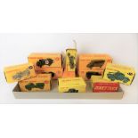 Collection of eleven Dinky Toys boxed diecast military vehicles, two with replacement printed boxes,
