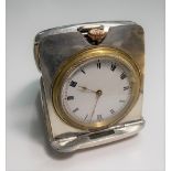 George V silver folding travelling timepiece, London 1913