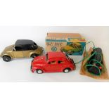 Japanese tin plate battery operated Volkswagen, KO series no. 5027, with original box and control.