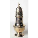 Edwardian silver baluster sugar caster, maker G.M R.E?, Chester 1907, height 16cm, weight 5.20oz