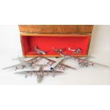 Collection of Dinky Toys diecast aircraft, including a flying boat, Armstrong Whitworth airliner and