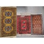 Three Eastern wool small prayer rugs (3).