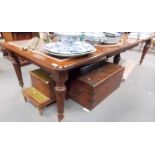 A good 19th Century mahogany rectangular extending dining table, the moulded top with string edge