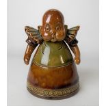 Rare Royal Doulton stoneware novelty inkwell modelled as a baby, the cover being the baby's head and