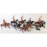 W. Britain set of four 16/15th Lancers together with a set of five 3rd King's Own Hussars