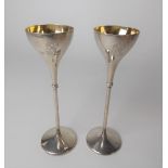 Pair of German 900 silver Schnapps goblets by Gesetzel, height 12cm, weight 62.4g approx.