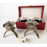 Pair of Japanese sterling silver pepperettes in the form of garden lanterns, both stamped 'MADE IN