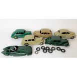 Dinky Toys diecast Vanguard toy car; together with a Morris Oxford and four other cars.
