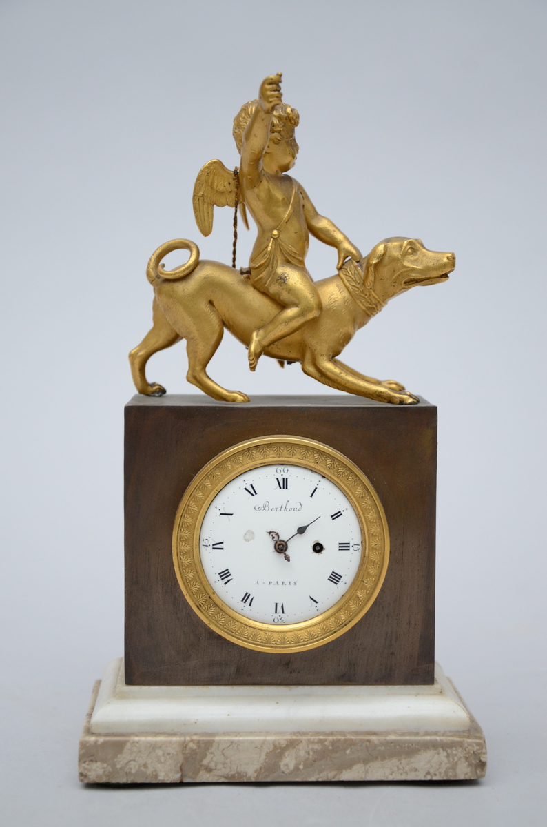 Small bronze clock (assembled) (8x12x21cm)