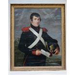 Anonymous: painting (o/c) 'Portrait of officer Van Kerckhove 1815' (*) (78x97cm)