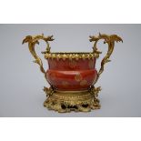 Zhadou in Chinese porcelain with gilt bronze mounts, Daoguang mark (19x31x23cm)