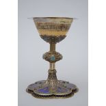 Bourdon: a Gothic revival silver chalice, Ghent 1889 (23cm)