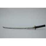 Japanese sword (scabbard missing) (73x7cm)