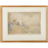 Gustaaf De Smet: watercolor 'landscape' (29x20cm)