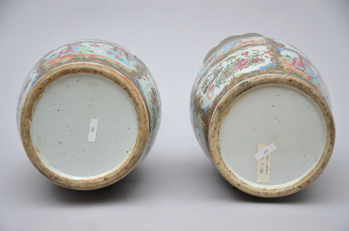 Pair of vases in Gilt Canton (*) (46cm) - Image 4 of 4