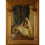 EugËne Sybert: painting (o/c) 'oriental lady' (57x77cm)