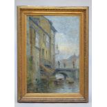 Gustave De Smet (1899): painting (o/c) 'view of Ghent' (80x55cm)