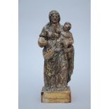 Madonna and child carved in wood,17th century (*) (36cm)