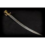 Tulwar sword for children with gilt bronze handle and 'wootz' blade (73cm)