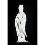 A statue in blanc de Chine 'guanyin with scepter', 19th - 20th century (*) (47cm)