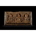 Low relief in sandalwood, Nepal 14th - 15th century (14x7cm)