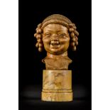 Geo Verbanck: wooden bust 'bacchant'