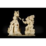 Ivory sculpture 'annunciation', 17th century (11x13cm)