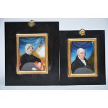 Pair of miniatures with black frame (8x10cm)