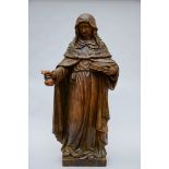 A large statue in wood 'a saint' (122cm)