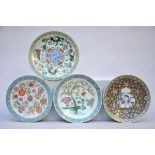 Four chargers in Chinese porcelain (33cm)