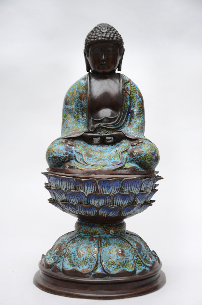 A Japanese buddha in champlevÈ (60cm)