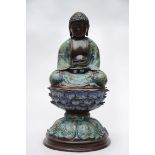 A Japanese buddha in champlevÈ (60cm)